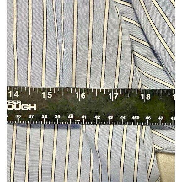 Ralph Lauren Button Up Shirt Blue Striped Mens Size 16 1/2 34/35 Long Sleeve - Picture 7 of 11